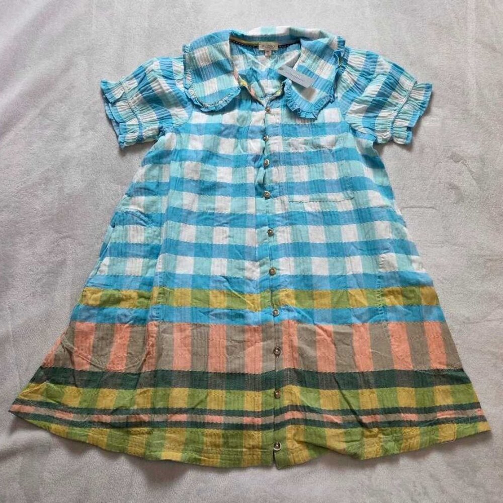 New MP Anthropologie Pilcro The Keira collared button-front mini plaid dress - Picture 4 of 11